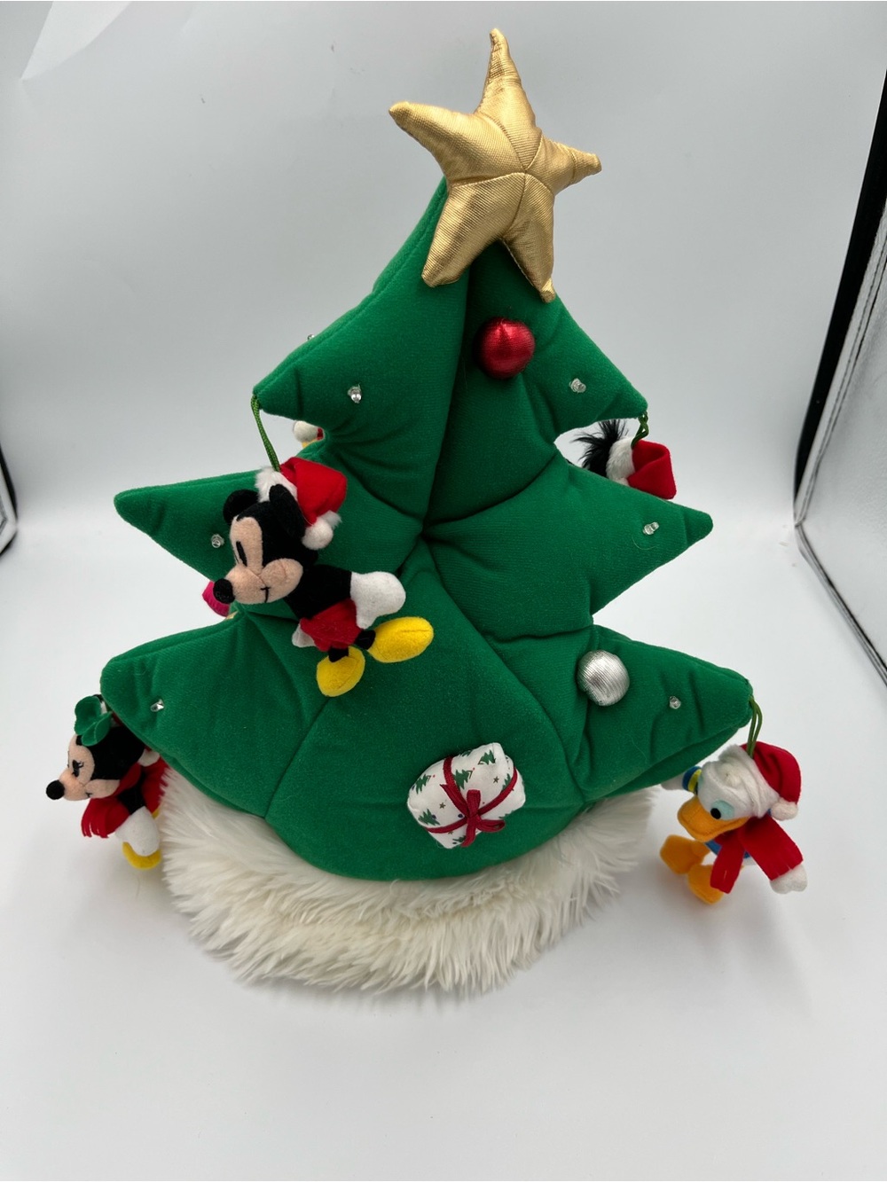 Vtg Disney World Christmas Tree Hat Mickey & Friends Ornament Light up Whimsical